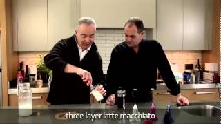 aerolatte  milk frother makes three layer caffè latte macchiato [upl. by Ailatan]