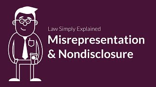 Misrepresentation and Nondisclosure  Contracts  Defenses amp Excuses [upl. by Virginie]