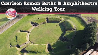 CAERLEON ROMAN BATHS amp AMPHITHEATRE WALES  Walking Tour  Pinned on Places [upl. by Hizar]