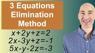 Solving Systems of 3 Equations Elimination [upl. by Sirroned]